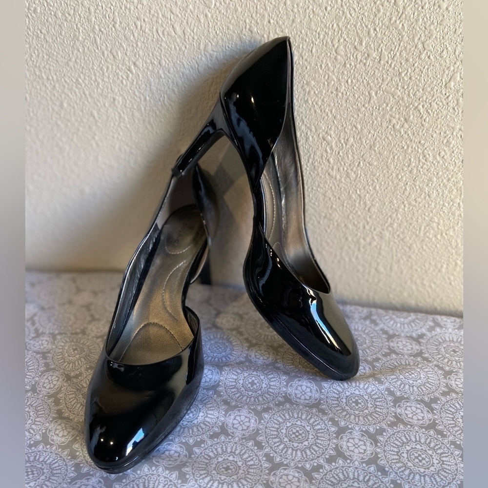 Bandalino~Classic~Faux Patent Leather~d’Orsay~Platform~Heels~Almond Toe~Size 8